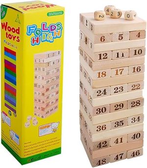 FOLDS HIGH - Juego De Dados Numéricos Apilables, Juguetes De Madera